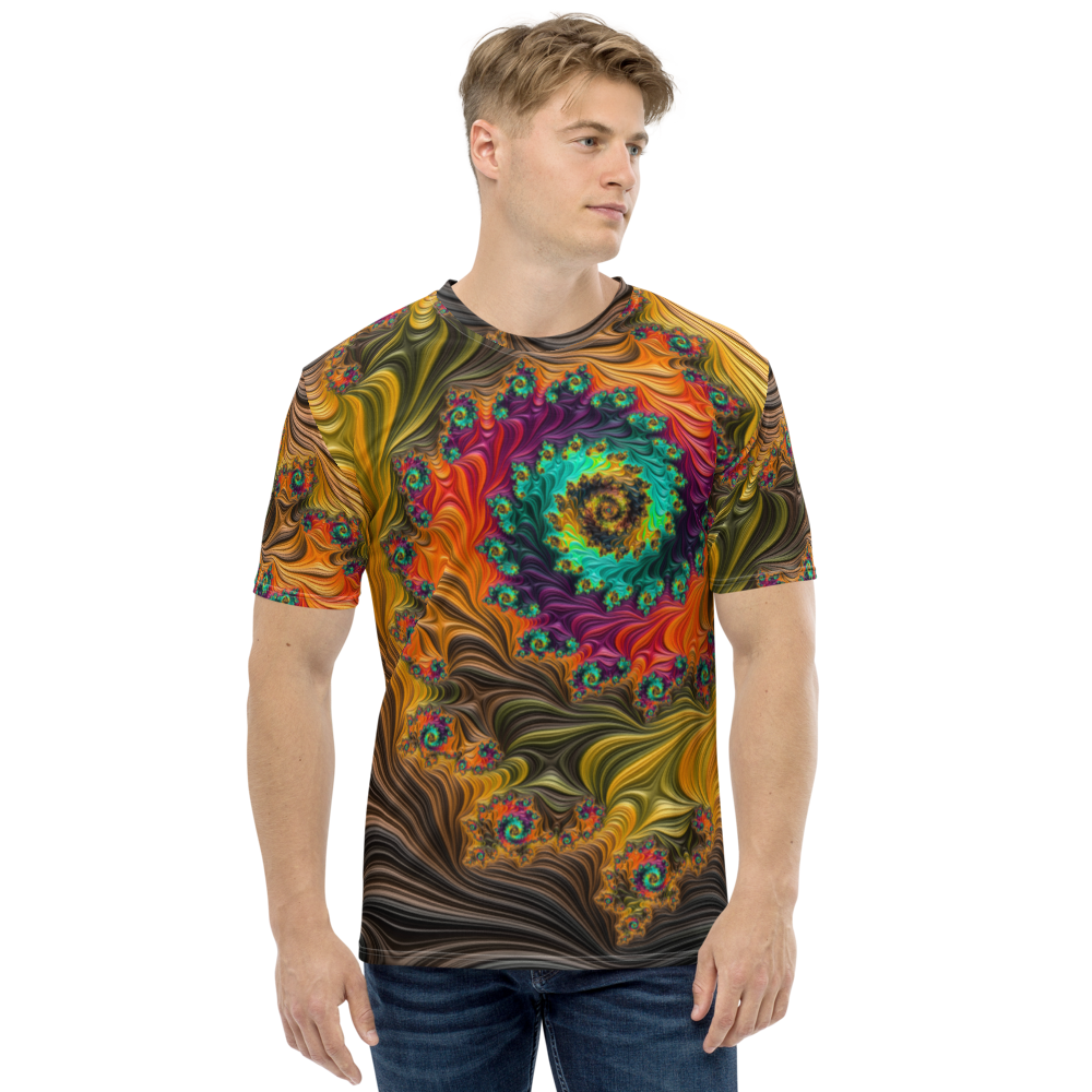 XS Multicolor Fractal Men's T-shirt by Design Express