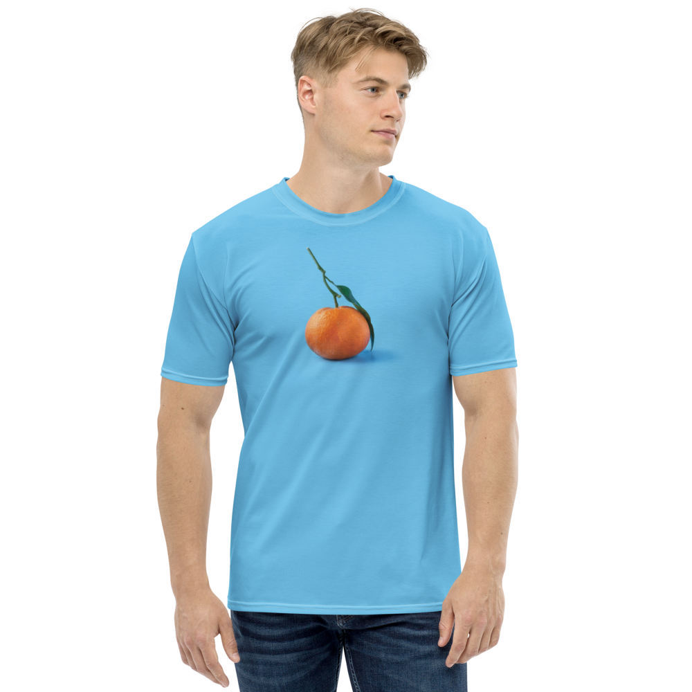 XS Orange on Blue Men's T-shirt by Design Express