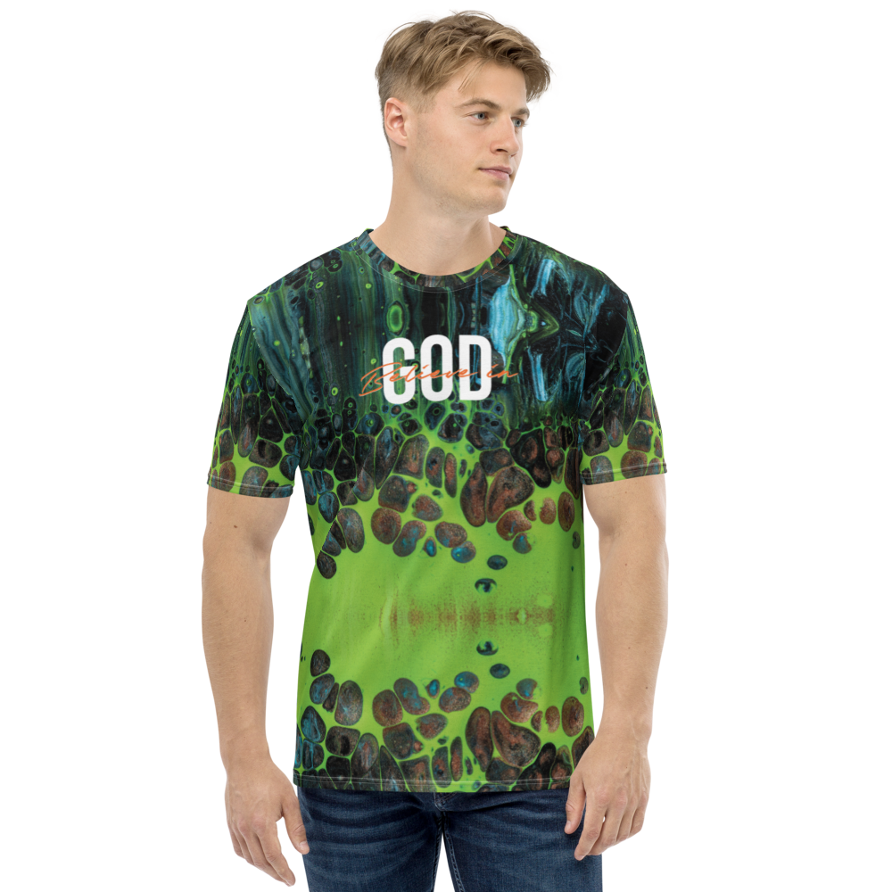 XS Believe in God Full Print T-shirt by Design Express