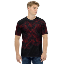 XS Black Red Fractal Art Men's T-shirt by Design Express