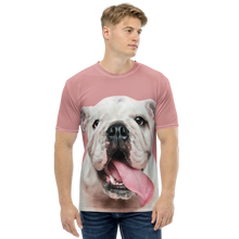 Cute White Bulldog All-Over Print Men's Crew Neck T-Shirt