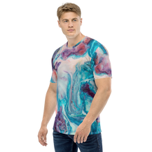 Blue Multicolor Marble Men's T-shirt by Design Express