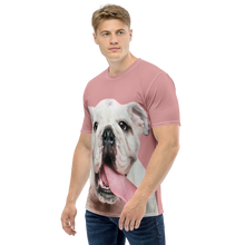 Cute White Bulldog All-Over Print Men's Crew Neck T-Shirt