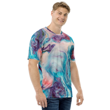 Blue Multicolor Marble Men's T-shirt by Design Express