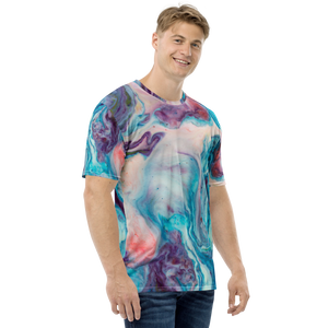 Blue Multicolor Marble Men's T-shirt by Design Express