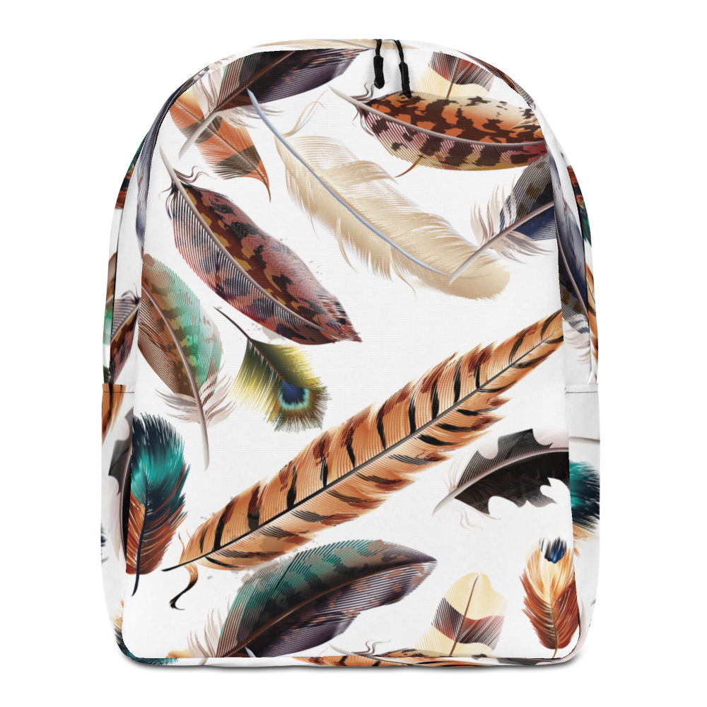 Default Title Feathers Pattern Minimalist Backpack by Design Express