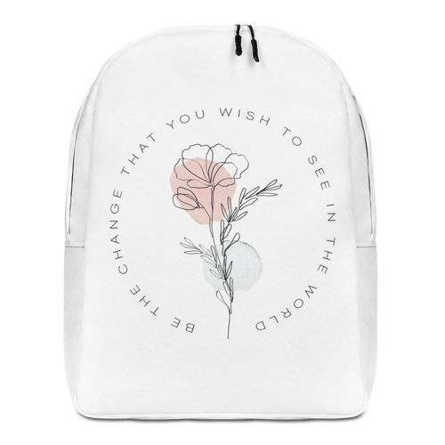 Default Title Be the change that you wish to see in the world Minimalist White Backpack by Design Express