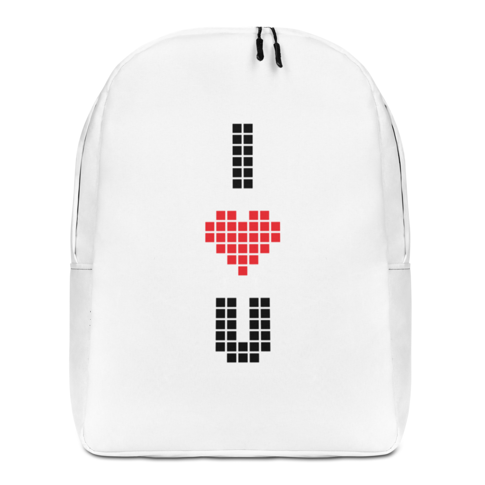 Default Title I Heart U Pixel Minimalist Backpack by Design Express