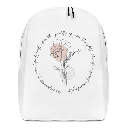 Default Title the happiness of your life deppends upon the quality of your thoughts Minimalist Backpack by Design Express