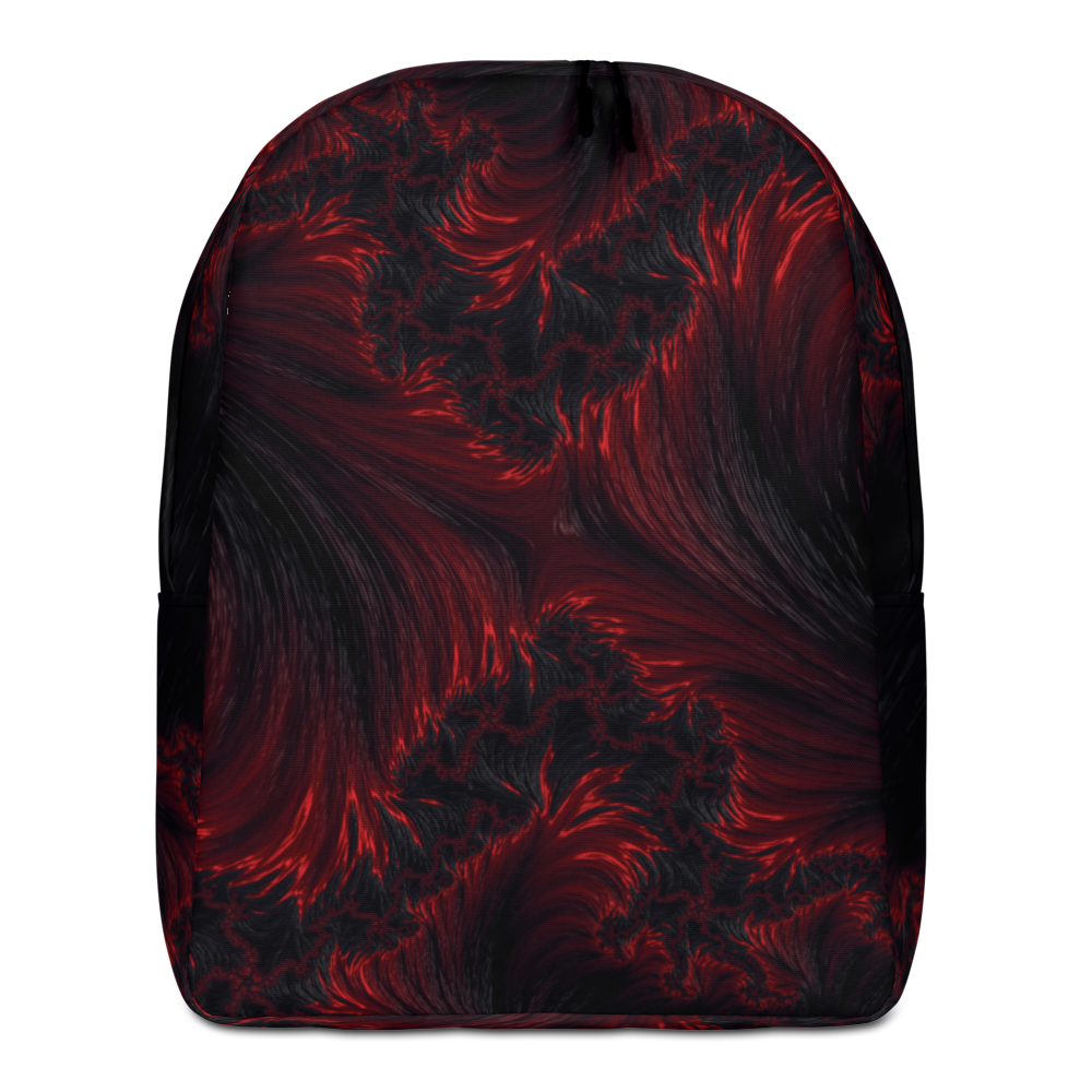 Default Title Black Red Fractal Art Minimalist Backpack by Design Express