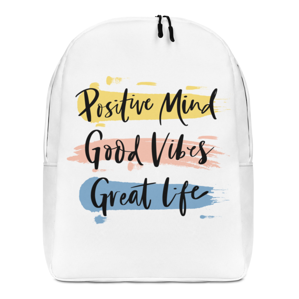 Default Title Positive Mind, Good Vibes, Great Life Minimalist Backpack by Design Express