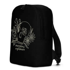 Marvelous Nightmare Flower Skull Minimalist Backpack by Design Express