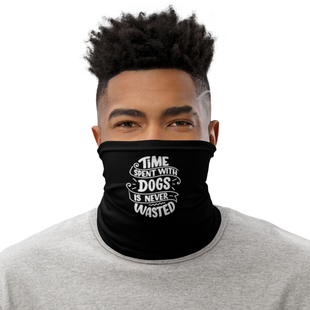 Default Title Time Spent With Dogs is Never Wasted (Dog Lover) Funny Face Mask & Neck Gaiter by Design Express