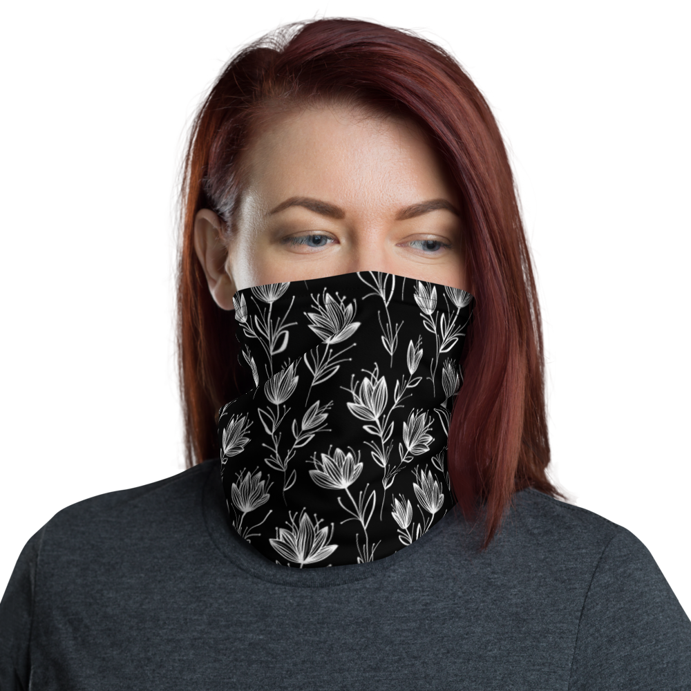 Default Title Leaf Line Pattern Face Mask & Neck Gaiter by Design Express