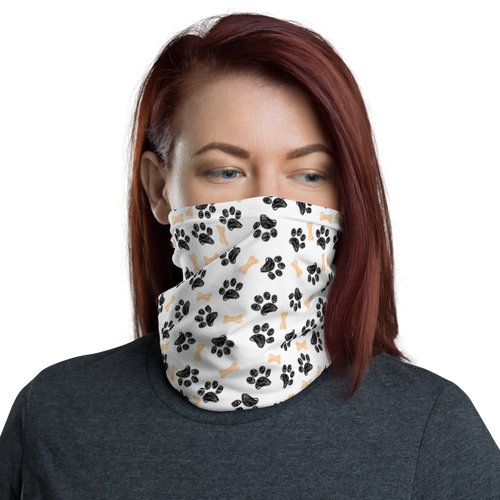 Default Title Dog Paws and Bones Pattern Face Mask & Neck Gaiter by Design Express