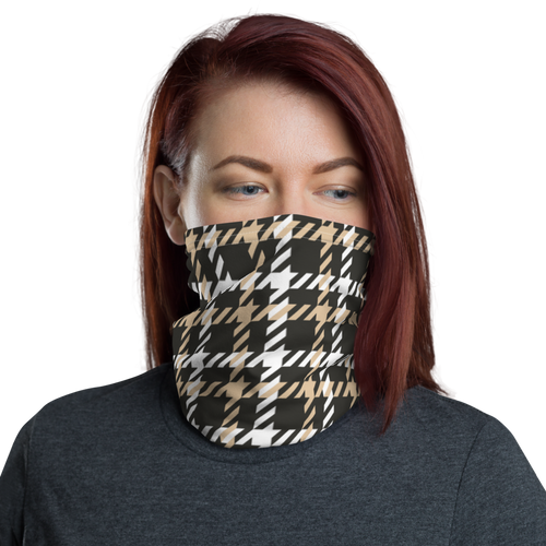 Default Title Houndstooth Large Pattern Face Mask & Neck Gaiter by Design Express