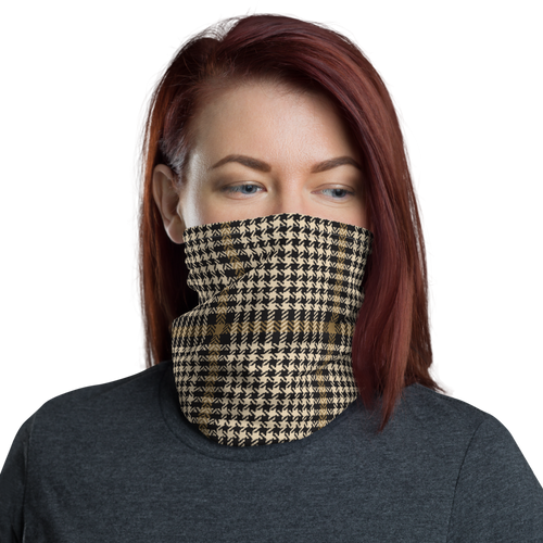 Default Title Herringbone Glen Plaid Pattern Face Mask & Neck Gaiter by Design Express