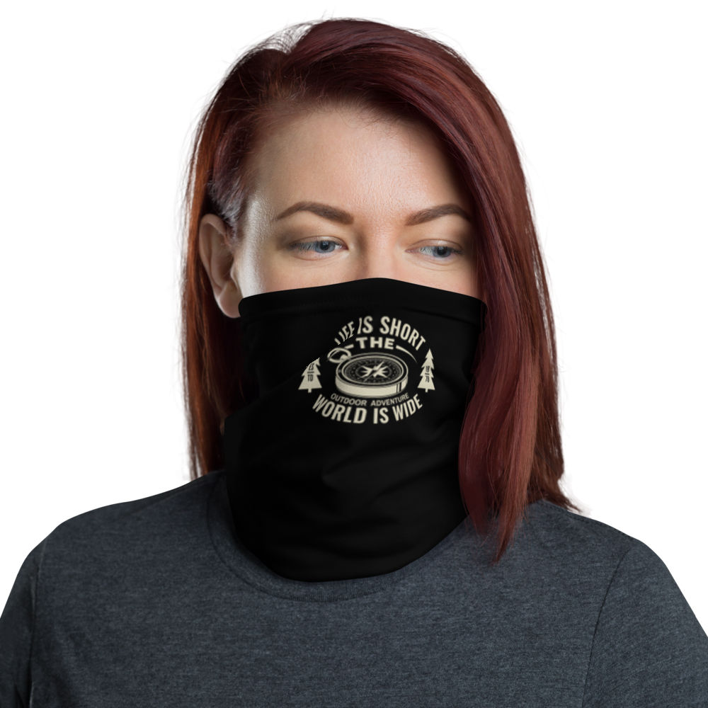 Default Title Life Is Short, World is Wide Face Mask & Neck Gaiter by Design Express