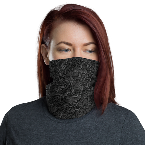 Default Title 3D Black Ornament Pattern Face Mask & Neck Gaiter by Design Express