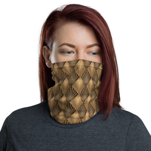 Default Title Golden Art Deco Pattern Face Mask & Neck Gaiter by Design Express