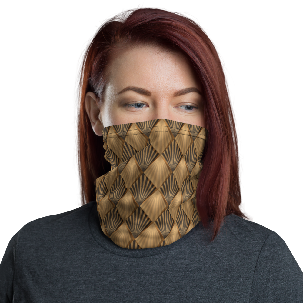 Default Title Golden Art Deco Pattern Face Mask & Neck Gaiter by Design Express