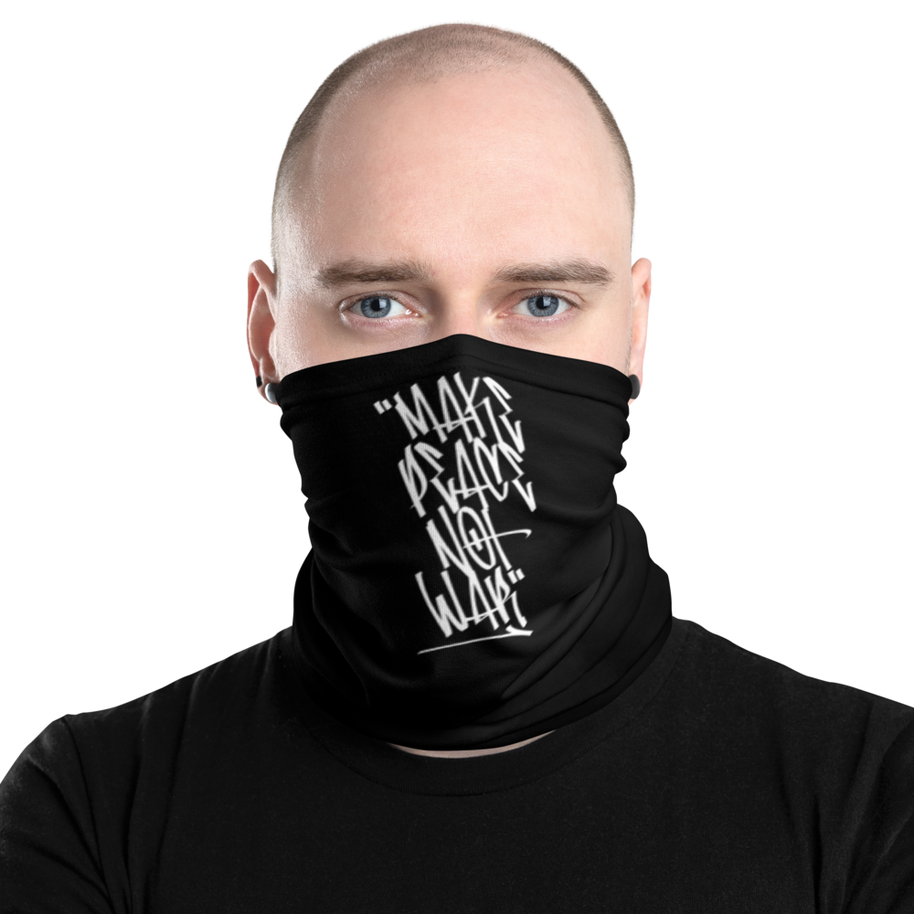 Default Title Make Peace Not War Vertical Graffiti (motivation) Face Mask & Neck Gaiter by Design Express