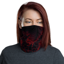 Default Title Black Red Fractal Art Face Mask & Neck Gaiter by Design Express