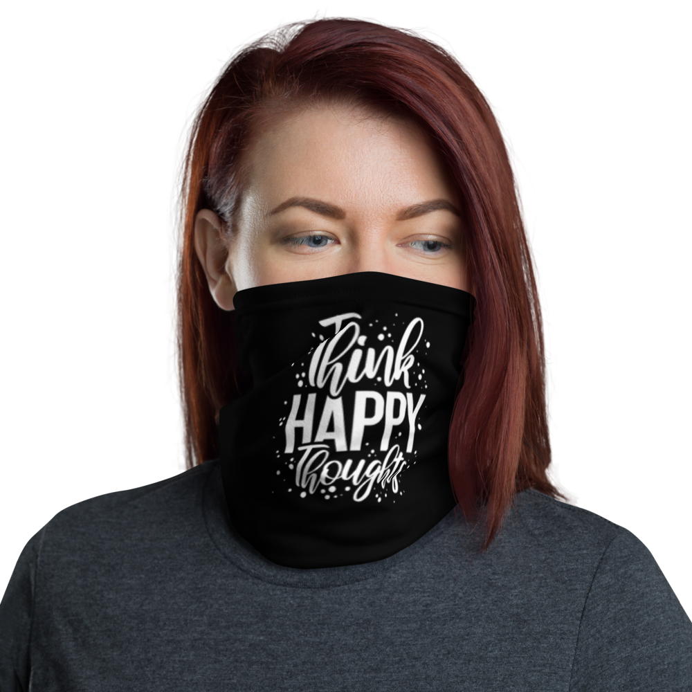 Default Title Think Happy Thoughts Face Mask & Neck Gaiter by Design Express