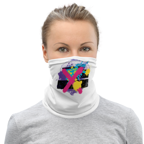 Default Title Abstract Series 01 Face Mask & Neck Gaiter White by Design Express