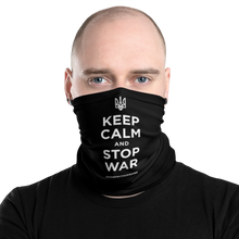 Default Title Keep Calm and Stop War (Support Ukraine) White Print Face Mask & Neck Gaiter by Design Express