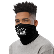 Sorry I'm Late (Funny Cat Lover) Face Mask & Neck Gaiter by Design Express