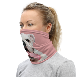 Cute White Bulldog Mask & Neck Gaiter