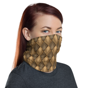 Golden Art Deco Pattern Face Mask & Neck Gaiter by Design Express