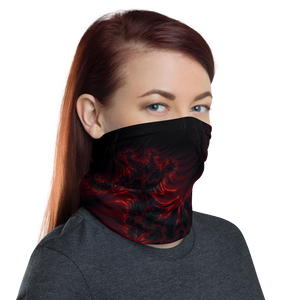 Black Red Fractal Art Face Mask & Neck Gaiter by Design Express