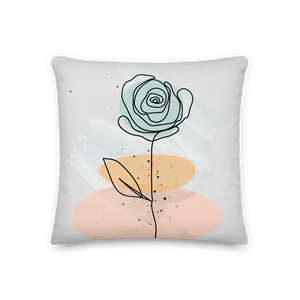 Pasty Flower Line Square Premium Pillow by Design Express