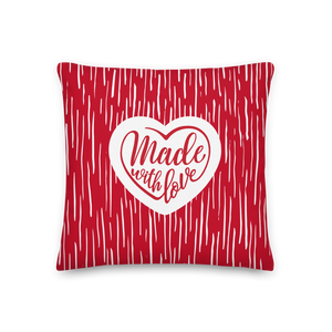 Made With Love (Heart) Square Premium Pillow by Design Express