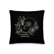 Marvelous Nightmare Flower Skull Square Premium Pillow by Design Express