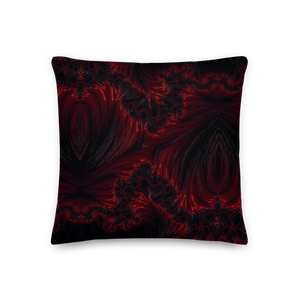 Black Red Fractal Art Premium Pillow by Design Express