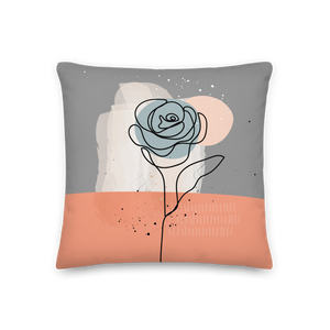 18×18 Soft Flower Line Premium Pillow by Design Express