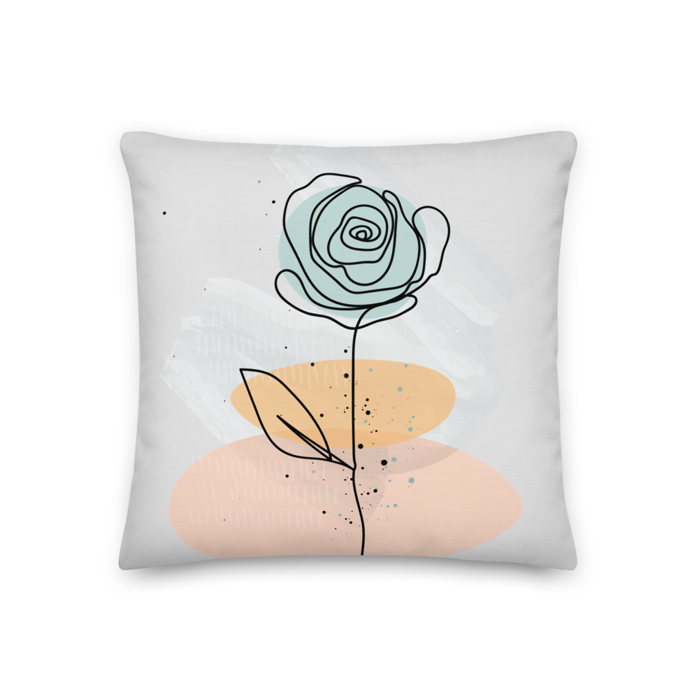 18×18 Pasty Flower Line Square Premium Pillow by Design Express