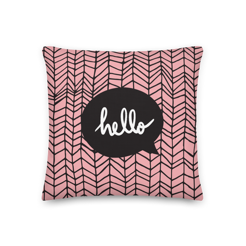 18×18 Hello Square Premium Pillow by Design Express