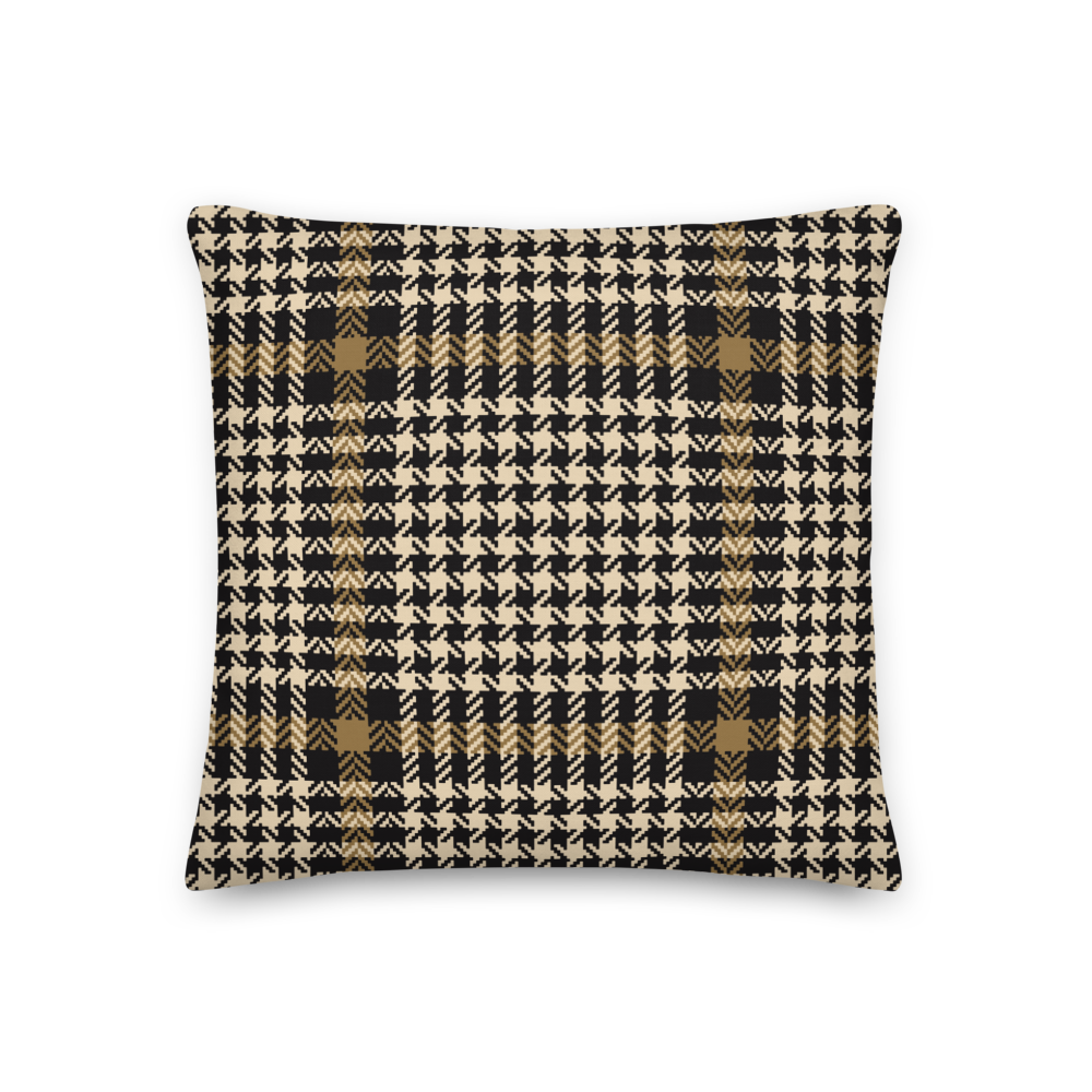 18″×18″ Herringbone Glen Plaid Pattern Premium Pillow by Design Express