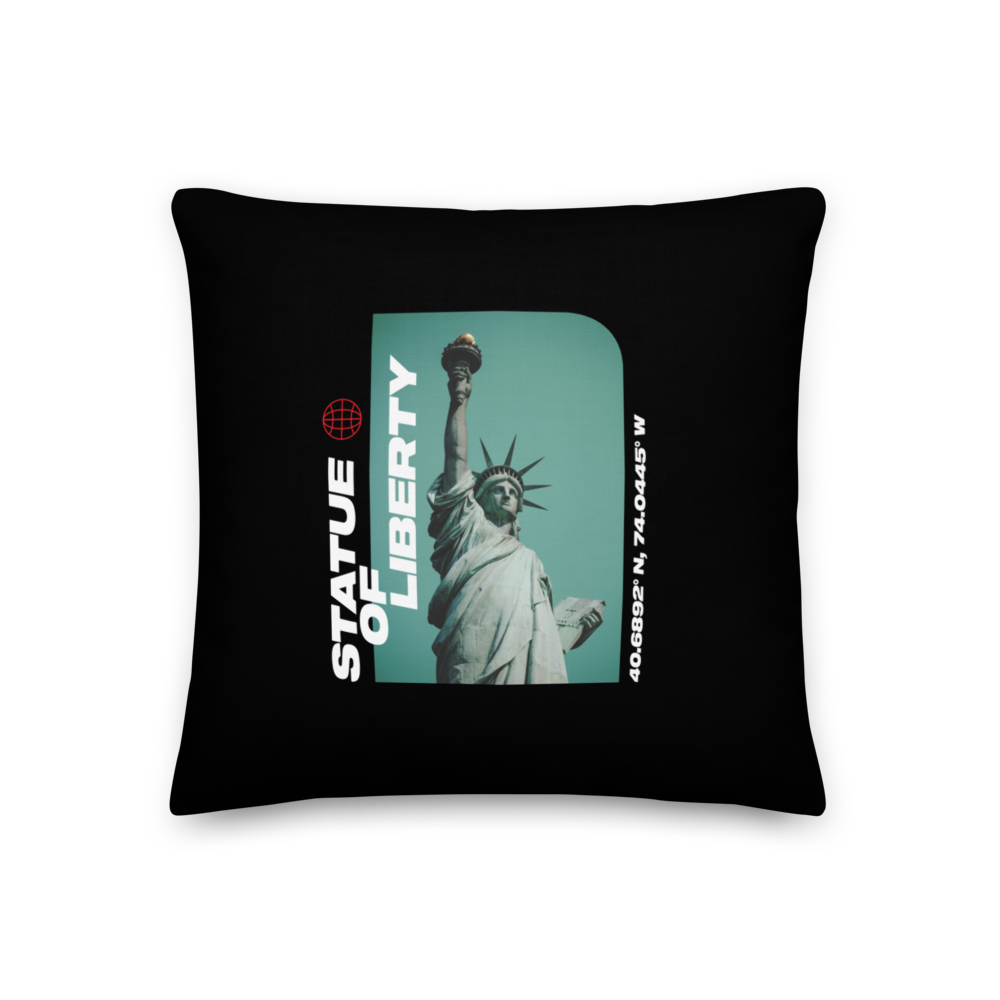 18″×18″ Statue of Liberty Premium Square Pillow by Design Express