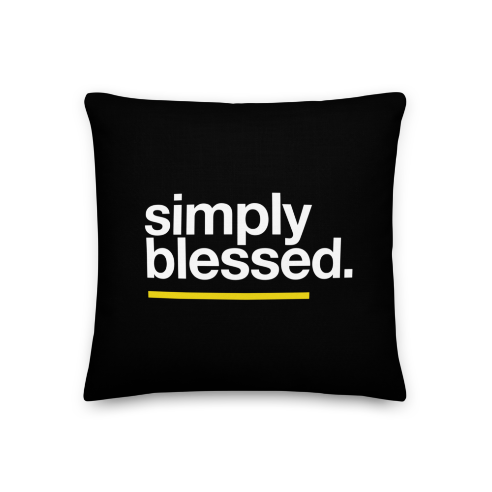 18″×18″ Simply Blessed (Sans) Premium Pillow by Design Express