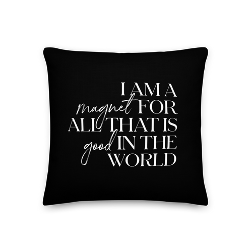 18″×18″ I'm a magnet for all that is good in the world (motivation) Premium Pillow by Design Express