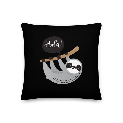 18″×18″ Hola Sloths Premium Pillow by Design Express