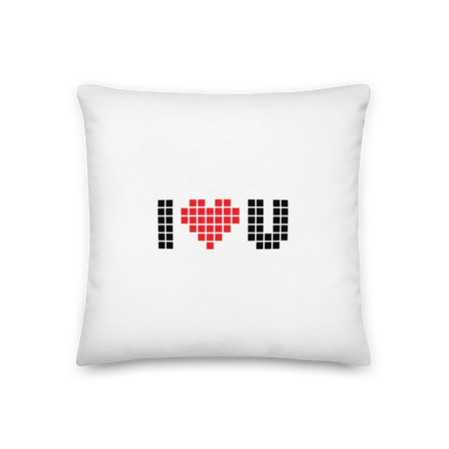 18″×18″ I Heart U Pixel Premium Pillow by Design Express