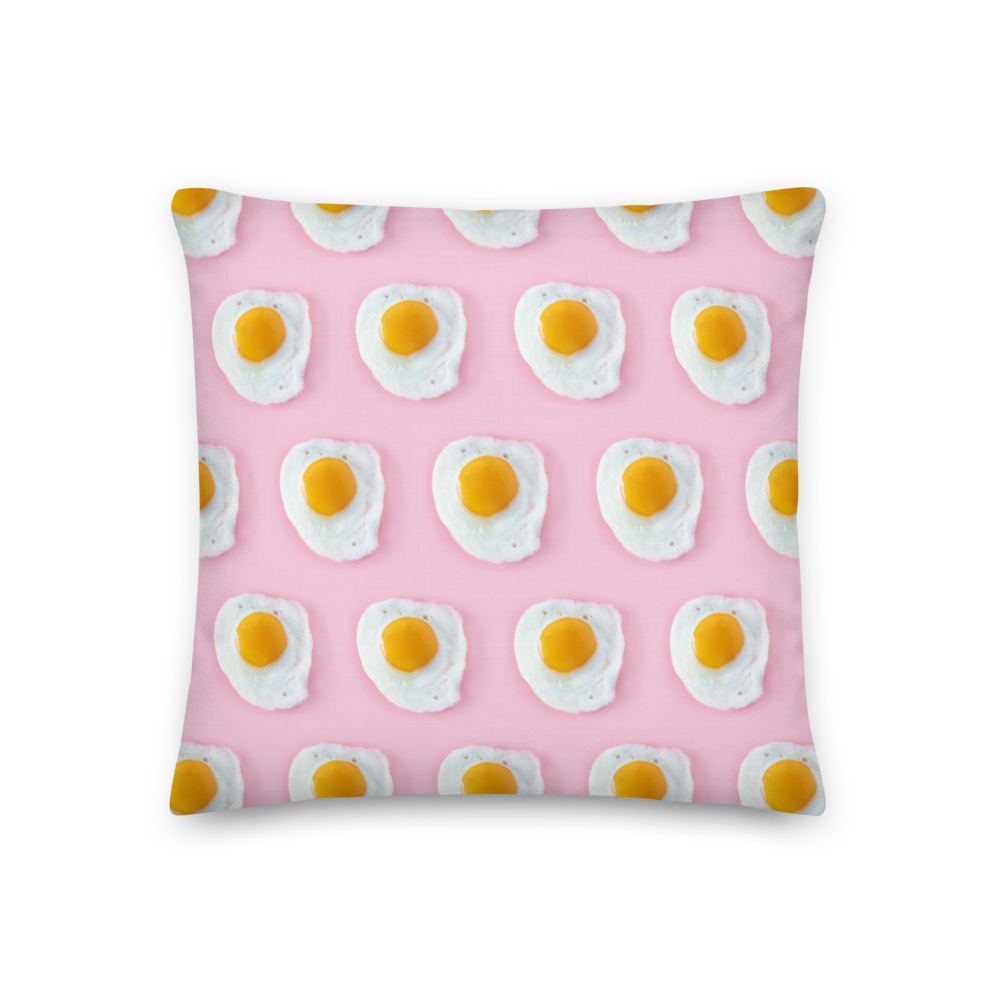 18″×18″ Pink Eggs Pattern Premium Square Pillow by Design Express