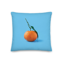 18″×18″ Orange on Blue Premium Square Pillow by Design Express