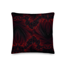 18″×18″ Black Red Fractal Art Premium Pillow by Design Express